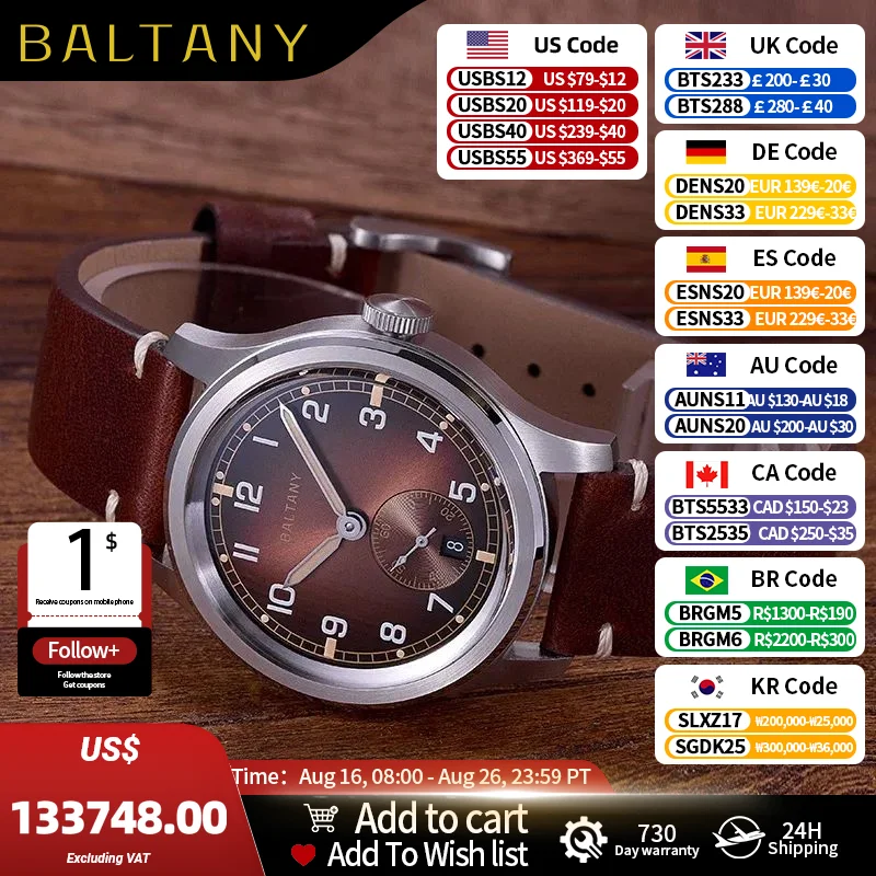 Vintage Fashion Complete - Orologio Baltany S2081 Dirty Dozen da