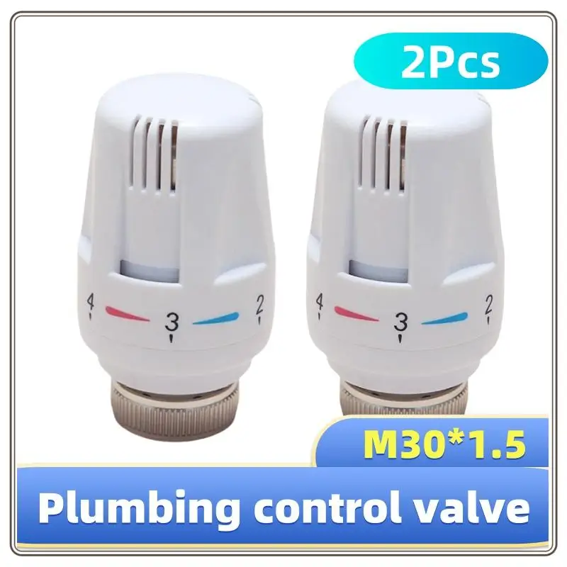 2Pcs Thermostatic Radiators M30x1.5 Heating Zero Valve 5-levels Temperature Controller Head For Household Control System Tools