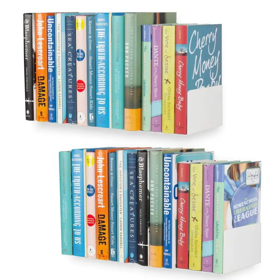 

Набор из 2-х белых металлических полок U-образной формы для книг