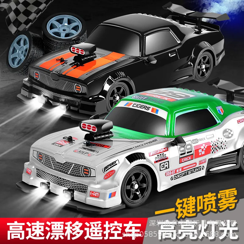 Carro rc 2.4g com luz led 4wd, controle remoto, drift, brinquedos de corrida profissionais, modelo gtr ae86 para crianças, presentes de natal