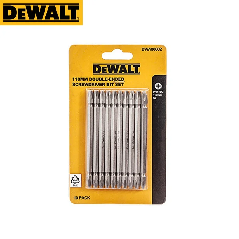 DEWALT DWA00003 Double Ended Screwdriver Bit Set 10 Pcs 65mm 110mm Power Tool Accessoriess DWA00002 Double Ended Bits