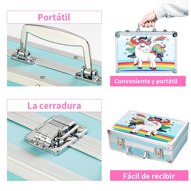 مجموعة Iruibo Art للأطفال 145 قطعة مع علبة يونيكورن مجموعة رسم كاملة مع أقلام رصاص ملونة وأقلام تلوين وألوان مائية وإكسسوارات هدية إبداعية #2