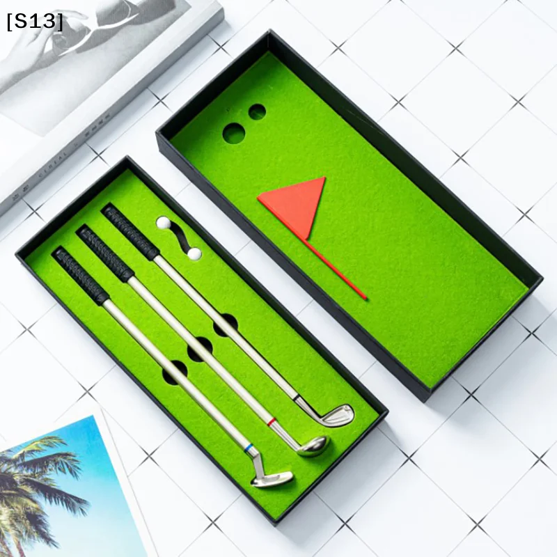 Luxury Golf Gift Ballpoint Pens Desktop Mini Golf Green Metal Pen Personalized Custom Logo Name Teacher Gift School Supplies[Q]