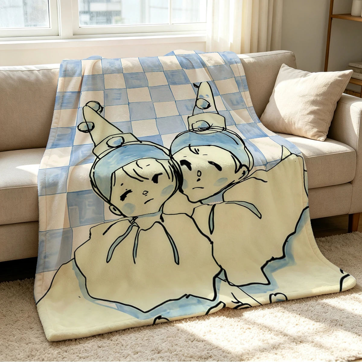 Sad Clowns Blanket Soft Cozy Throw for Sofa Bed Festive Holiday Decor Gift for Kids and Adults,Lightweight and Warm