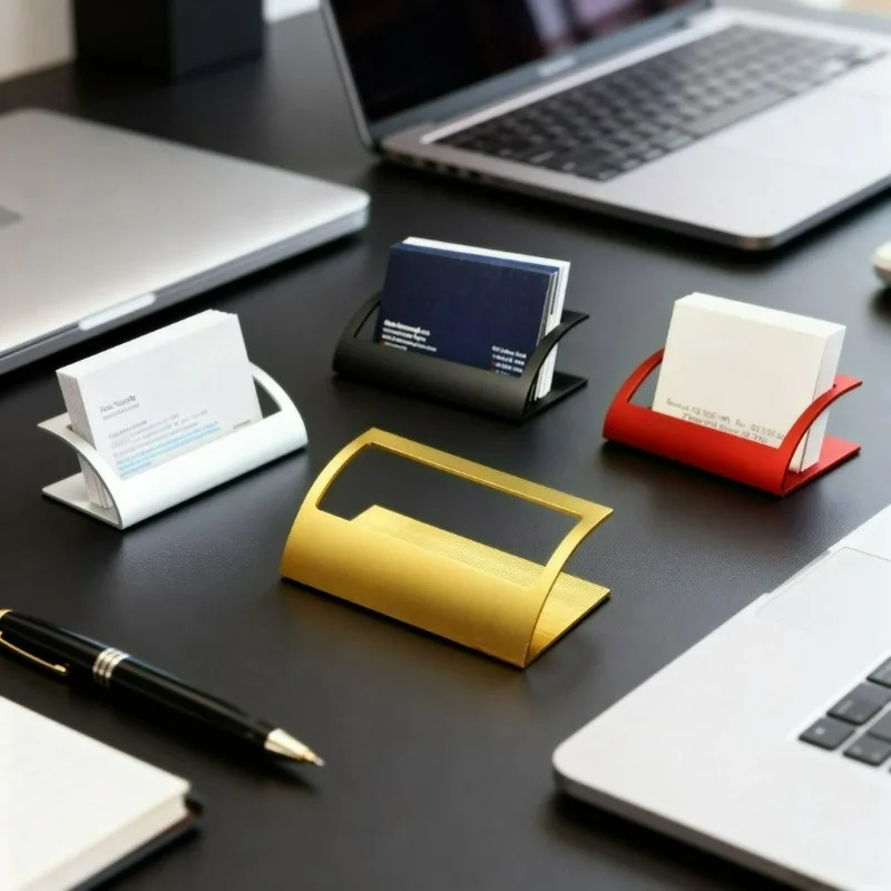 1PCS High-End Personalized Business Card Holder, Office Desktop Front Desk Name Card Display Stand