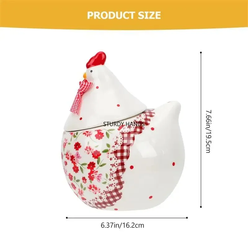 1 Ceramic Biscuit Storage Jar Easter Covered Mother Chicken Shaped Container Coffee Beans Grain Biscuit Storage Jar
