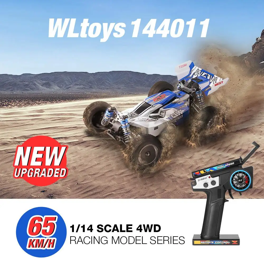 Wltoys 2,4 gebürstet neue verbesserte Motor rtr 1/14g 4WD 65 km/h RC Auto Fahrzeuge Metall Chassis Hochgeschwindigkeits-Rennmodelle Spielzeug