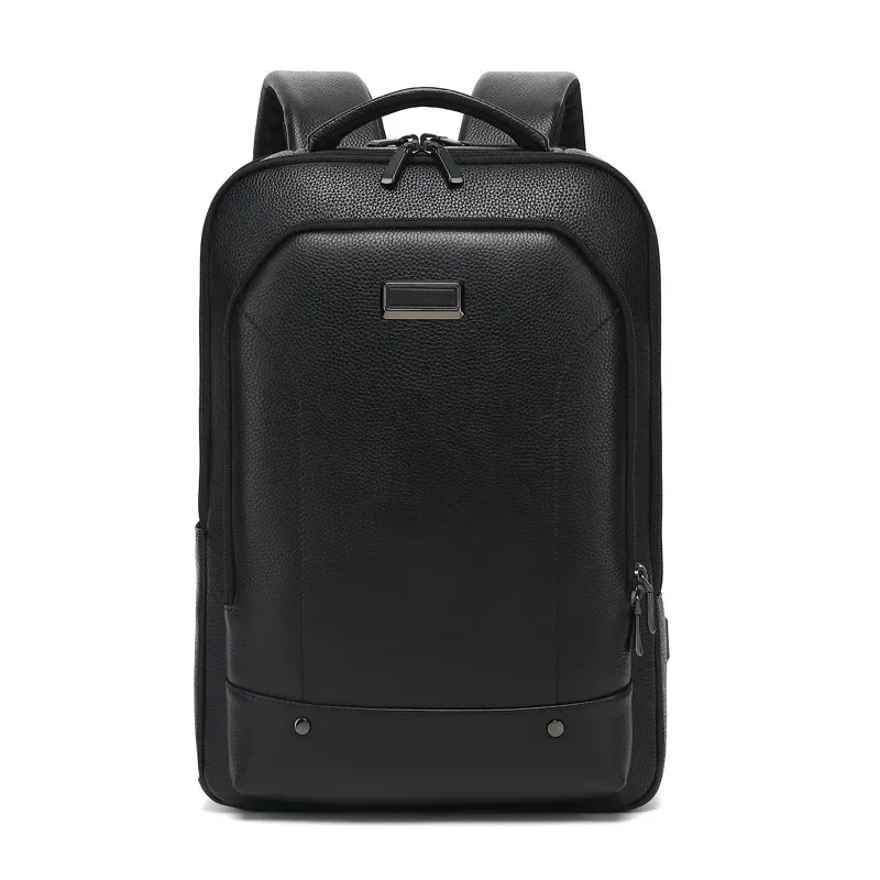 2024 New Luxury Brand Real Genuine Leather Men Backpacks Student Backpack Luxury Korean Version 15.6 Inch Computer Laptop Bag