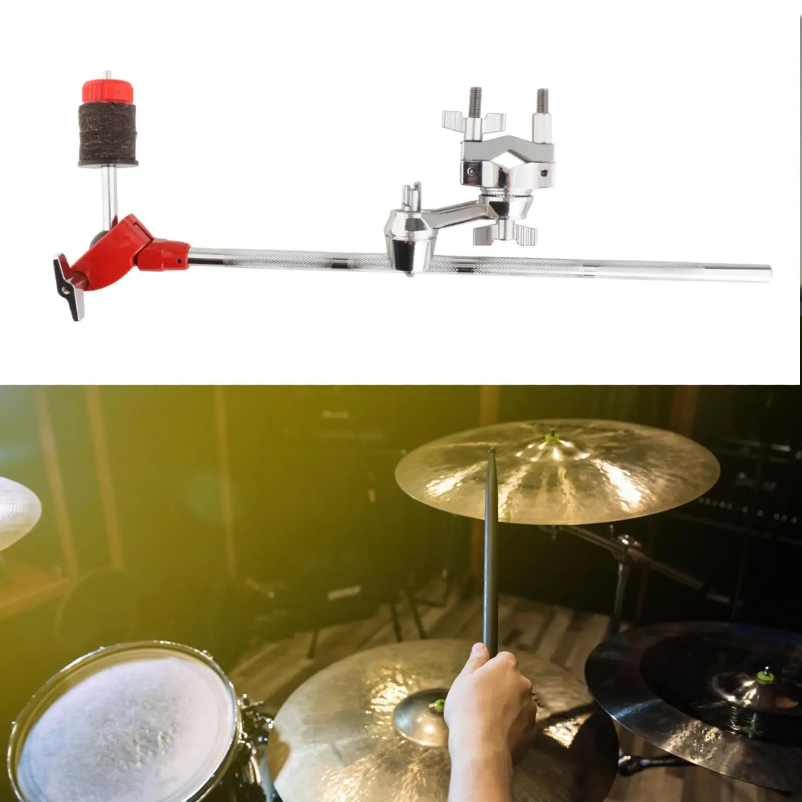 Drum Extension Clamp Holder Practice Device Versatile Drum Cymbal Arm Musical Instrument Fittings for Performances Students