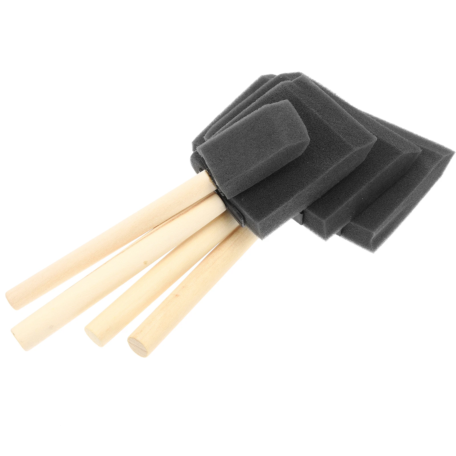 

3 Sets Sponge Paint Brushes Wood Handle Multi-Size Craft Decoration Stencil Glue Application Easy Clean Foam Brush for Kids Art