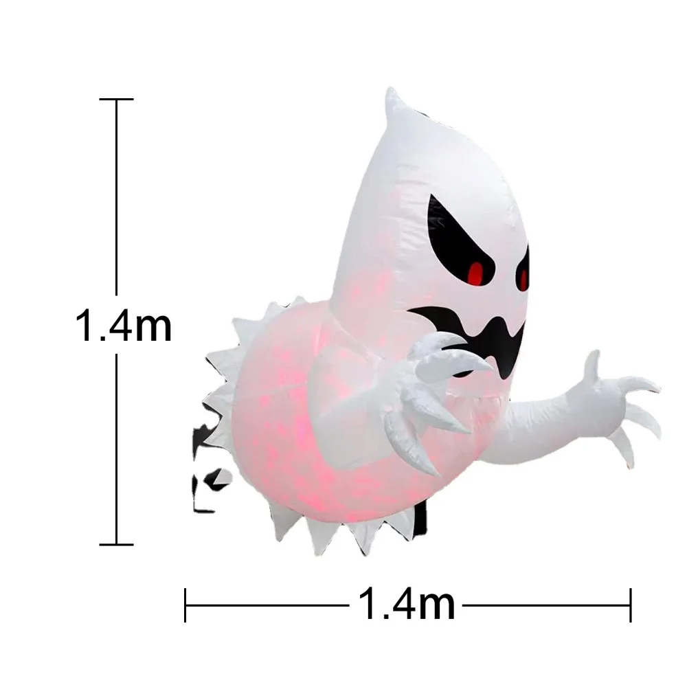 Halloween Tiup Horor Reaper Hantu Seram dengan Lampu untuk Pesta Luar Ruangan Taman Halaman Rumput Alat Peraga Dekorasi Halaman Tiup