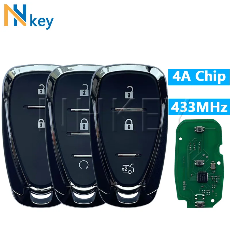 NH KEY 4A Chip Locked 433MHz 2/3Button Proximity Car Remote Key With For Chevrolet Orlando JM Trax Tracker 