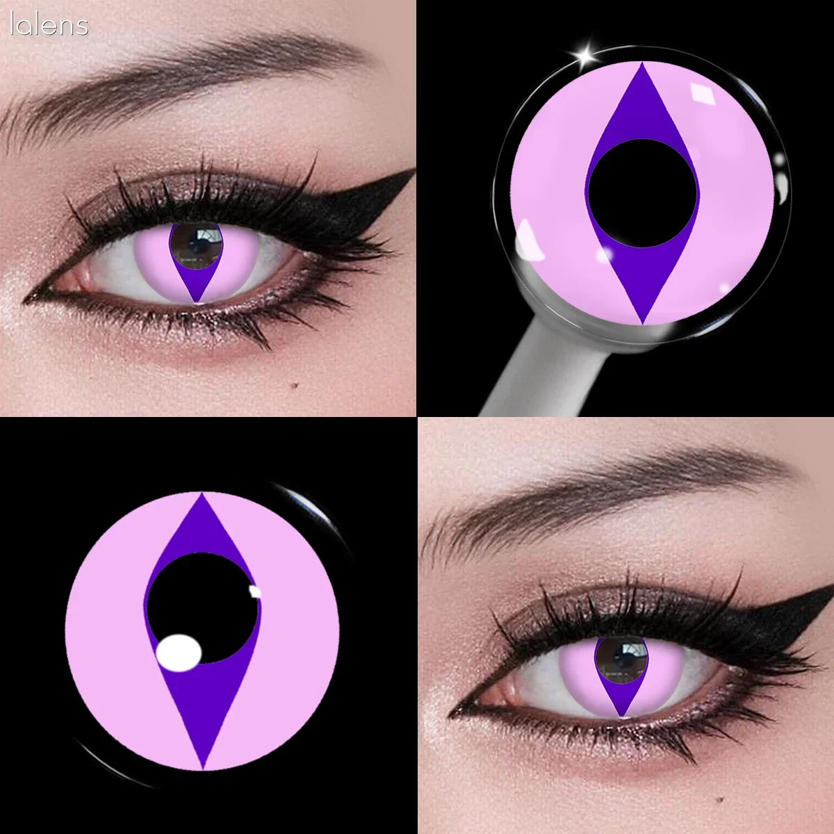 Lalens 1/2 Paar Farbige Kontaktlinsen Katzenaugen 14,0mm Kleine Pupille Anime Cosplay Farblinsen für Party Rollenspiele Augenschönheit – Detail 9