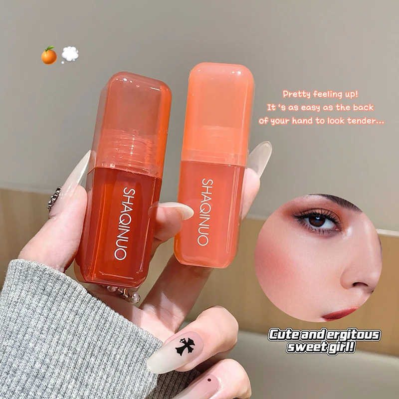 Soft Matte Liquid Blush SHAQINUO Makeup Waterproof Brighten Natural Rouge Peach Pink Violet Jelly Blusher Face Makeup Cosmetics