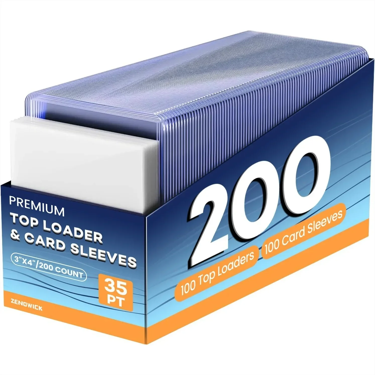 

200 Card Sleeves Top Loaders for Cards, 3x4 Hard Plastic Protectors, Baseball Trading Card Holder with 100 Toploaders + 100
