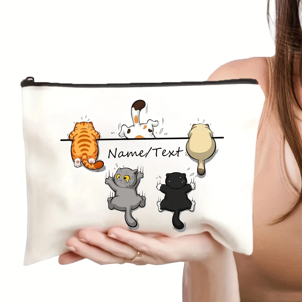 

Customized Vintage Cute Cat Pattern Makeup Bag - Tote Bag - Toiletry Bag -Pencil Case - Gift Bag,The Perfect Present for Friends
