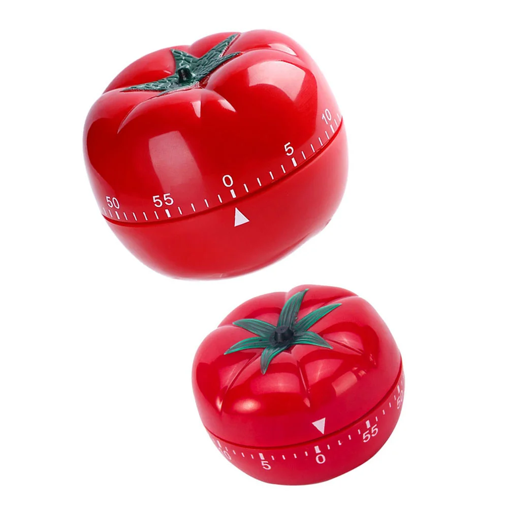 2 Pcs Tomato Timer Count Down Shaped Countdown Adorable Mechanical Digital Alarm Clock Cake Cooking Reminder Tool