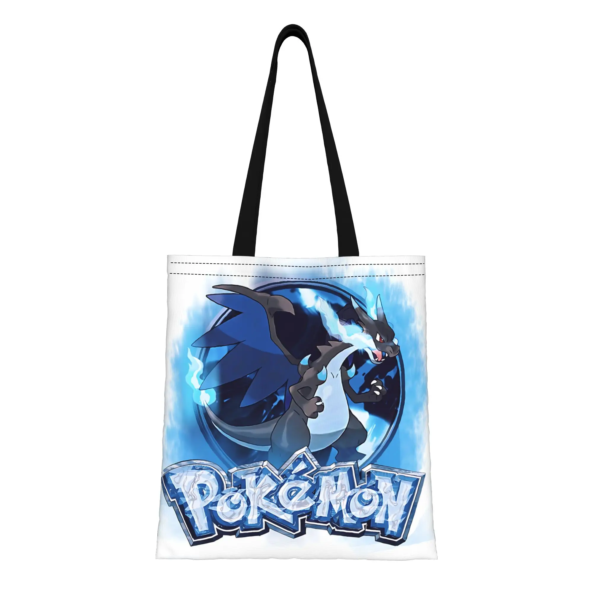 

1 шт. холщовая сумка-тоут с логотипом POKEMON, большой вместимости, для первого дня в школе, складная, с шикарным узором, подарок.