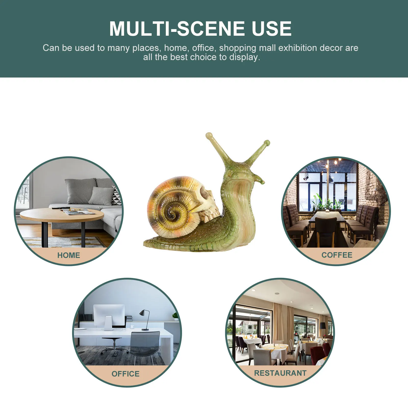 Halloween Landscape Decoration Skull Snail Premium Resin Meticulously Painted Suitable Living Room Bedroom Office