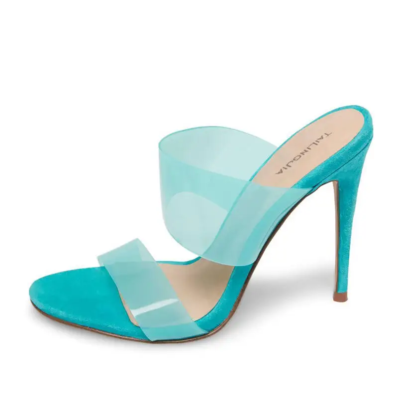 

Faionable Large Size Open-Toe Transparent High Heel Slippers Rubber Faion Sandals Women's Footwear round Toe Winter