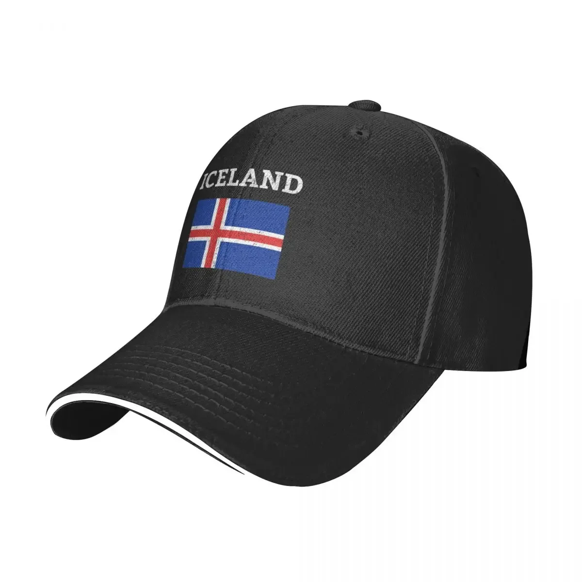 Vintage Iceland Flag Baseball Cap Sun Hat For Children Anime Hat Snap Back Hat Trucker Women's Beach Outlet Men's