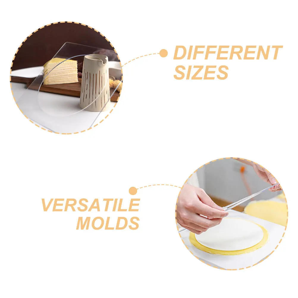 

4Pcs Cake Molds Set Acrylic Layered Baking Tools DIY Layer Cake Square Board Puff Pastry Cream Scraping Plate Pancake Sheet Mold