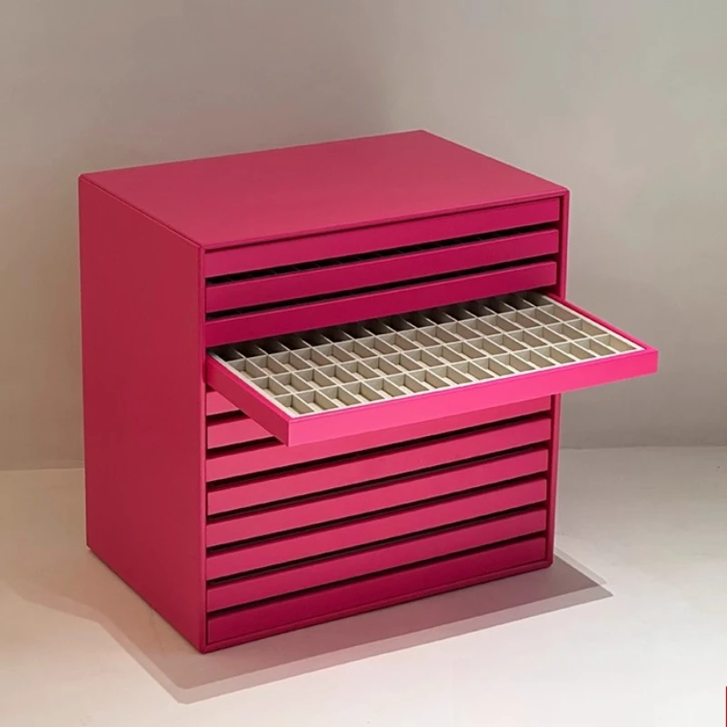 

Painted tray jewelry storage cabinet Floor-to-ceiling desktop jewelry cabinet