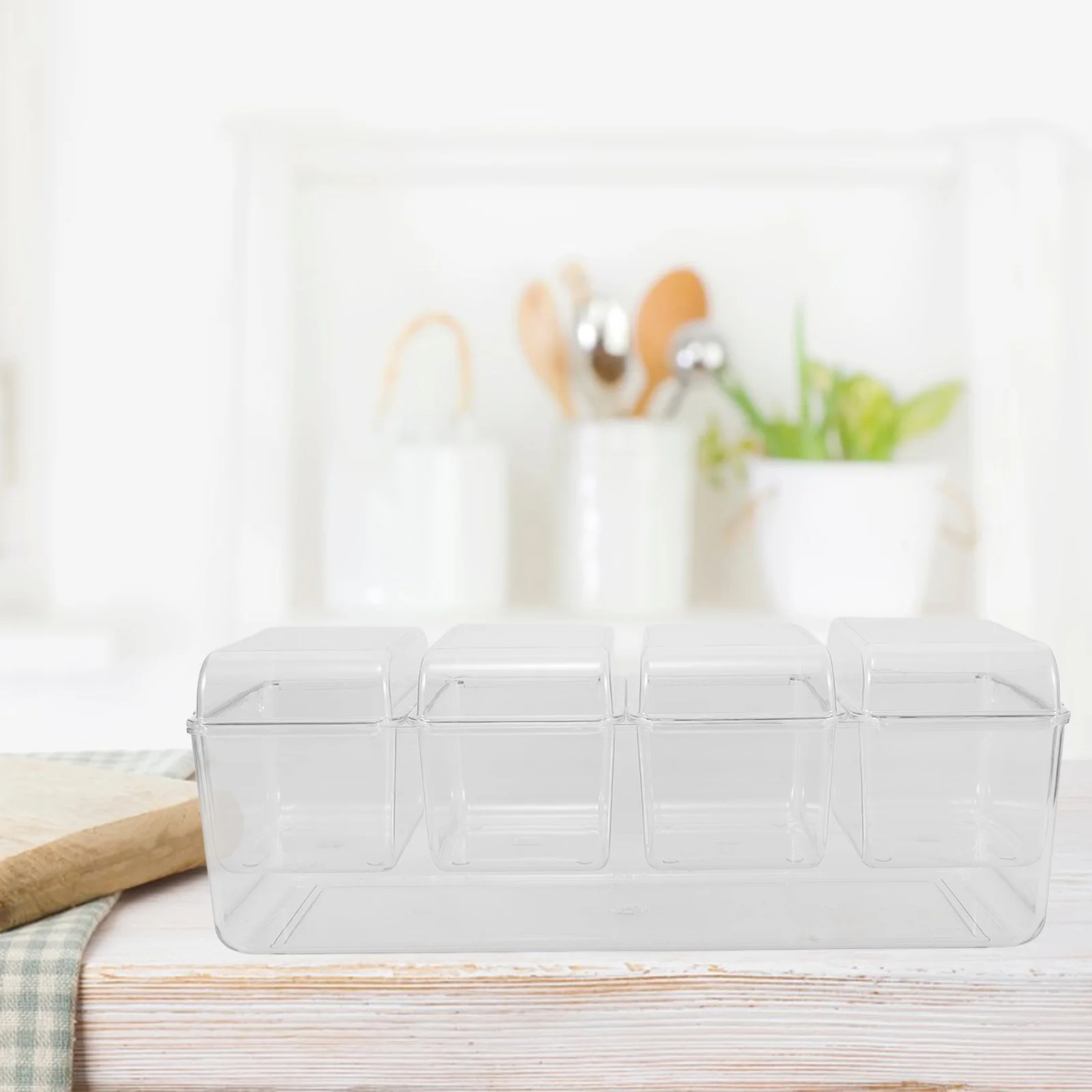 

1Set Chilled Condiment Server Clear Multi Compartment Snack Container Large Capacity Ice Tray Salad Fruit Prep Party Picnic Use