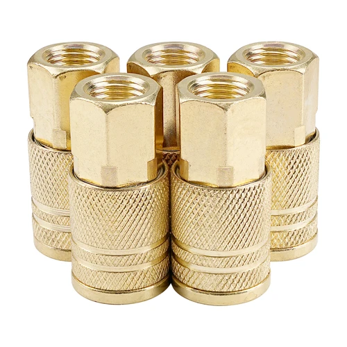 Adaptador de acoplador de conector de acoplamiento rápido para compresor de aire, accesorio neumático NPT de latón macizo de 1/4 pulgadas, 1 ud./2 uds./5 uds./10 Uds.
