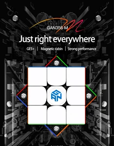 GAN 356 M 3X3X3 Kubus Kecepatan Ajaib Magnetik Tanpa Stiker Gan 356M Mainan Gelisah Profesional GAN 356 M Teka-teki Cubo Magico Lite 12 kubus rubik penjualan terbaik - №