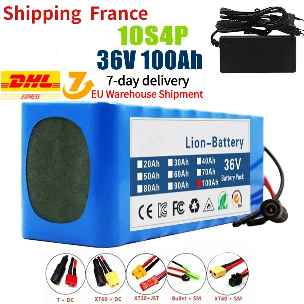 10S4P Electric Scooter 100000mAh 36v Lithium Battery 18650 Battery Pack 36V 100Ah Electric Scooter Electric Scooter Battery 36v