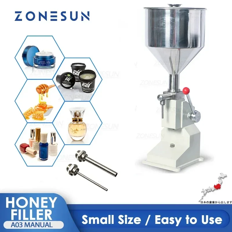 

ZONESUN Liquid Filler A03 Manual Filling Machine for Honey Sauce Water Easy Bottle Filling Operation