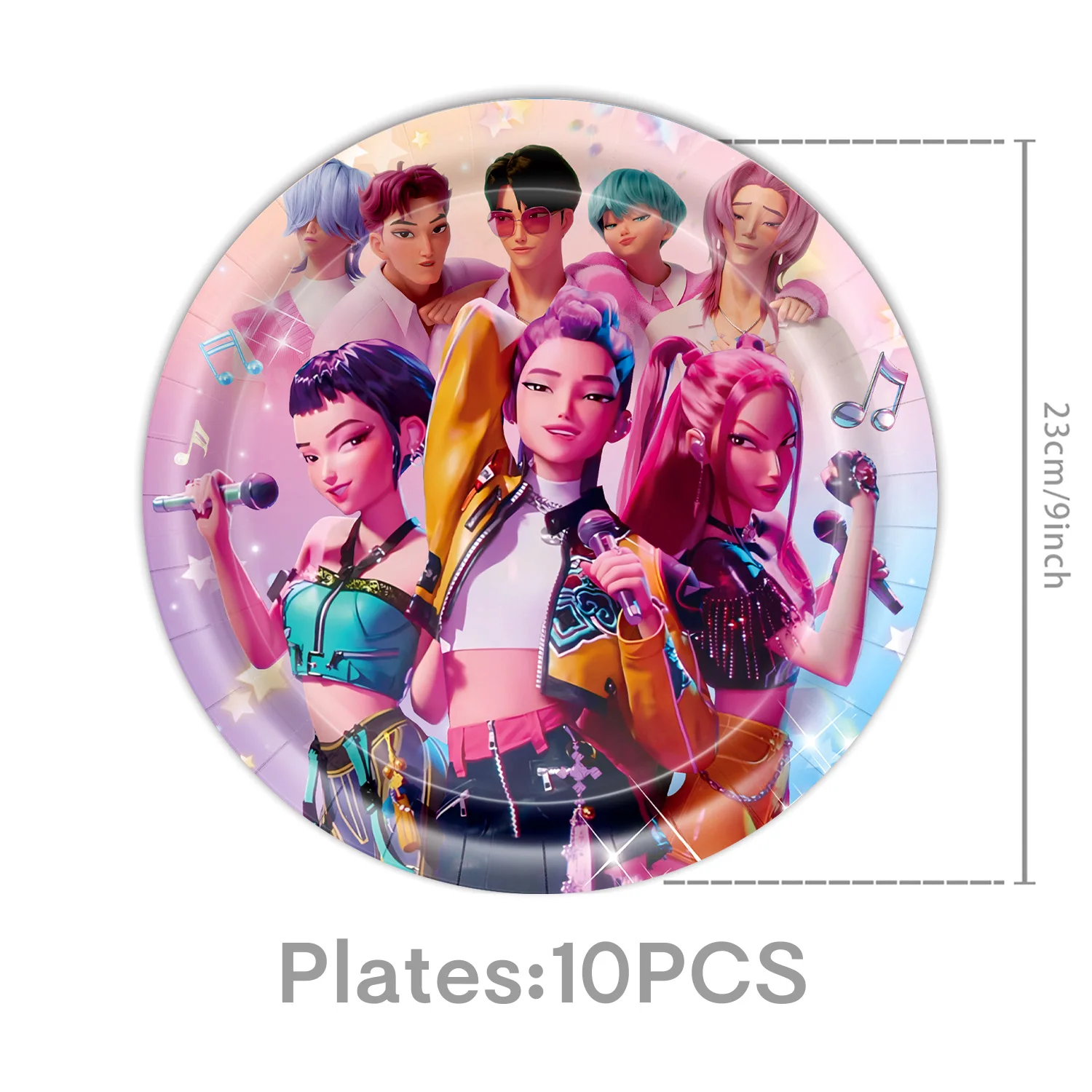 Kpop شيطان الصيادين موضوع أدوات المائدة القابل للتصرف الكورية لوازم الحفلات Huntrix ساغا بنين كعكة القبعات القماش المعلق ديكور الحفلات