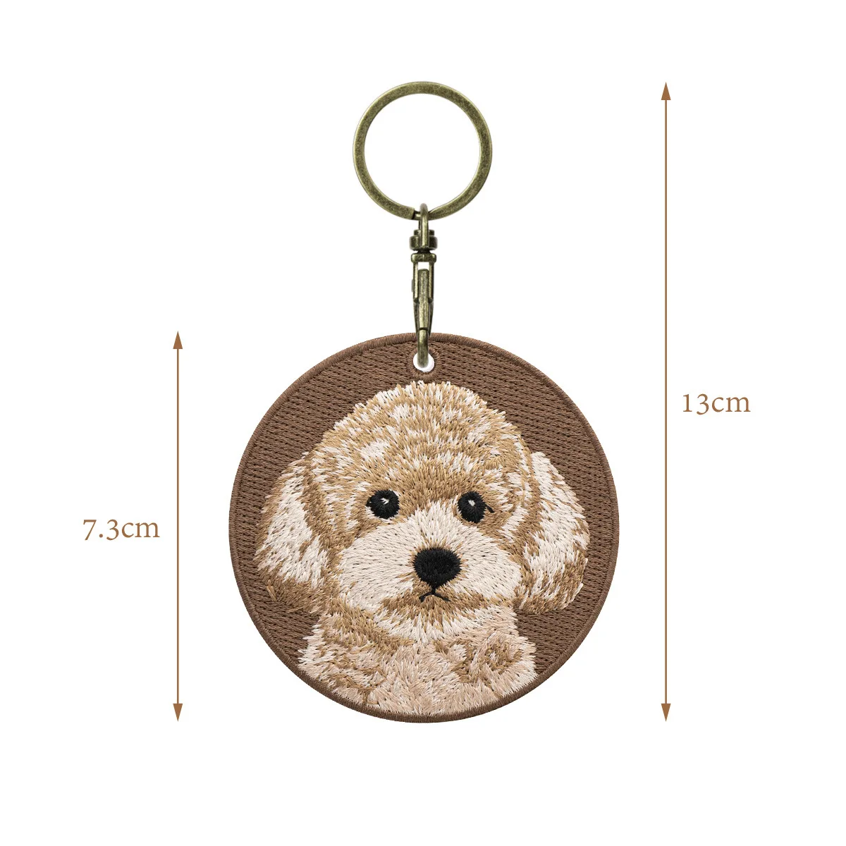 1 Piece Embroidered Dog Patch Key Chain - Cute Pet Themed Durable Keychain Key Ring for Easy Attachment - view 4