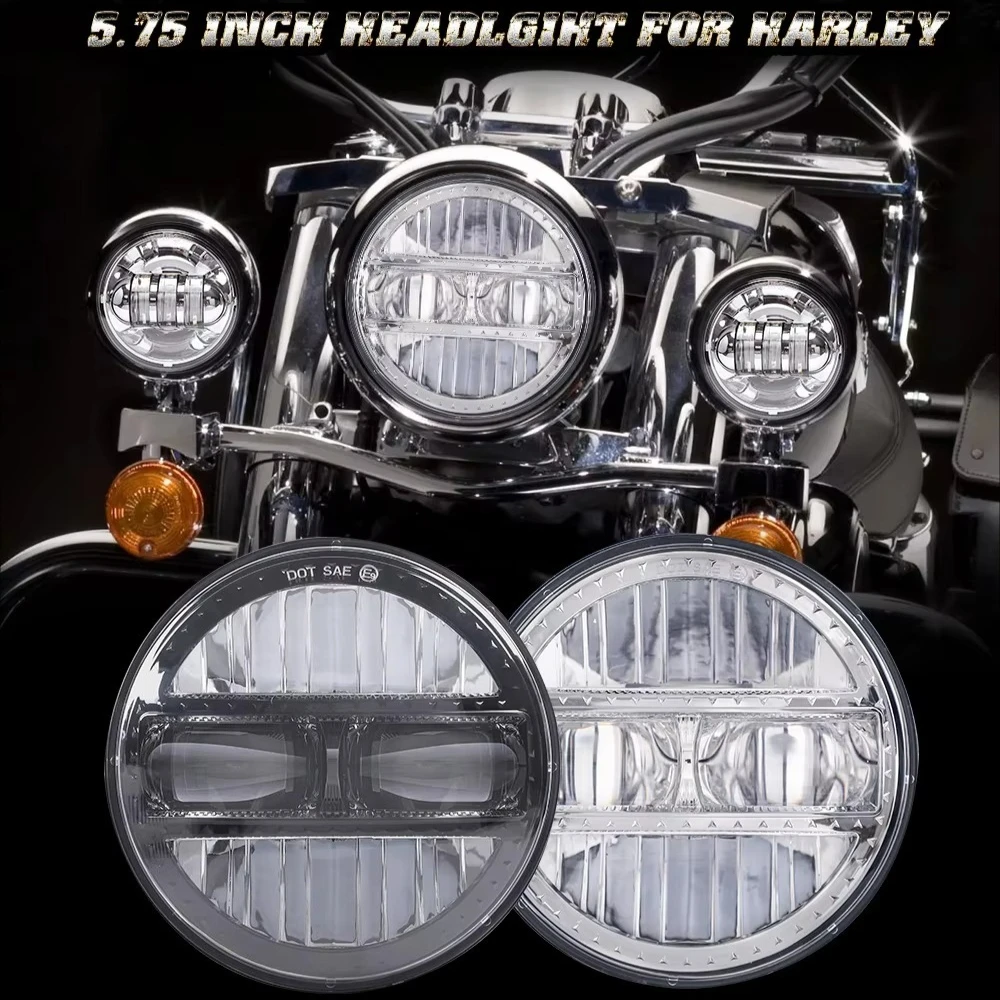 

Universal 5.75Inch Round LED Headlight Motorcycle DRL 5 3/4 Headlamp For Harley Honda Shadow VT 600 700 750 1100 VTX 1300 1800