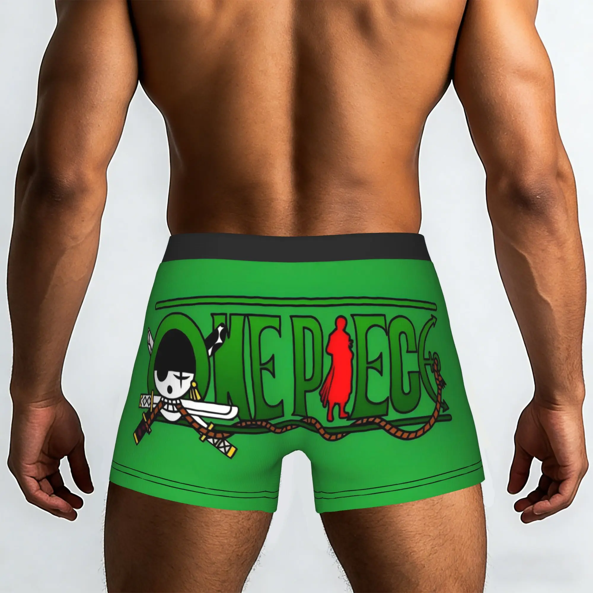 Zoro Themed Logo One Piece Underpants Homme Panties Men's Underwear Print Shorts Boxer Briefs