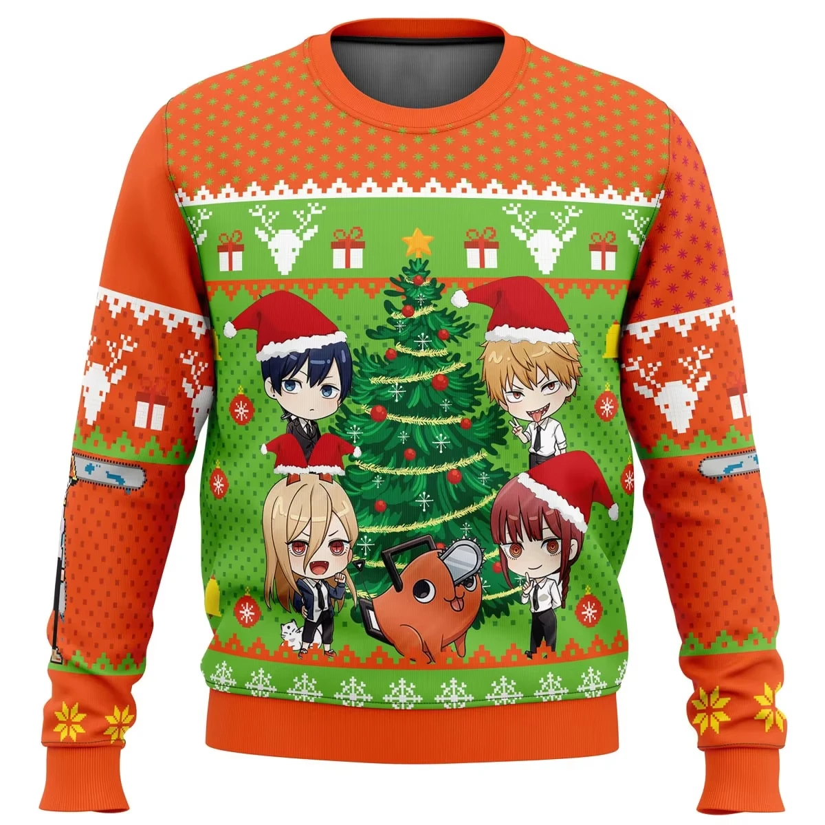 Japanese Anime Chainsaw Man Pawa 3D Printed Neutral Round Neck Sports Shirt Anime Christmas Fan Gift Thin Velvet Pullover