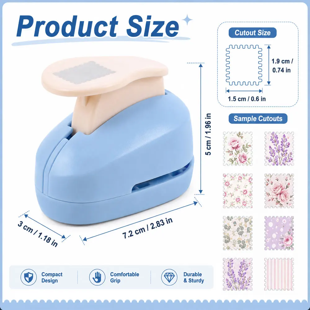 Rectangular Stamp Hole Punch, Stamp Lace Embosser, Size 0.6×0.74 Inches, for Handmade Cards, Scrapbooking, Decoration Making