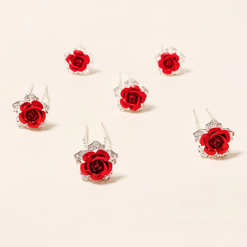 Frauen Blume Haarnadel Stick Hochzeit Braut Kristall Perle Haarnadel U Förmigen Haar Clip Barrettes Haar Zubehör Großhandel – Detail 34