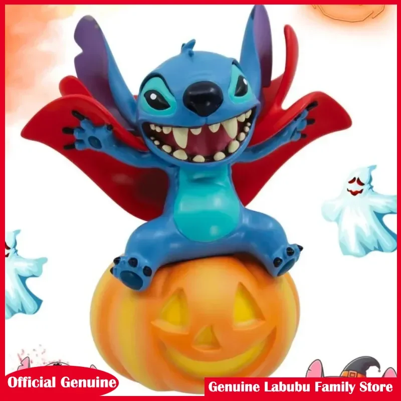 

Genuine New Halloween Stitch With Pumpkin Figure Disney Cute Stitch Ghost Toy Spooky Kawaii Decor Christmas Gift For Kids Fans