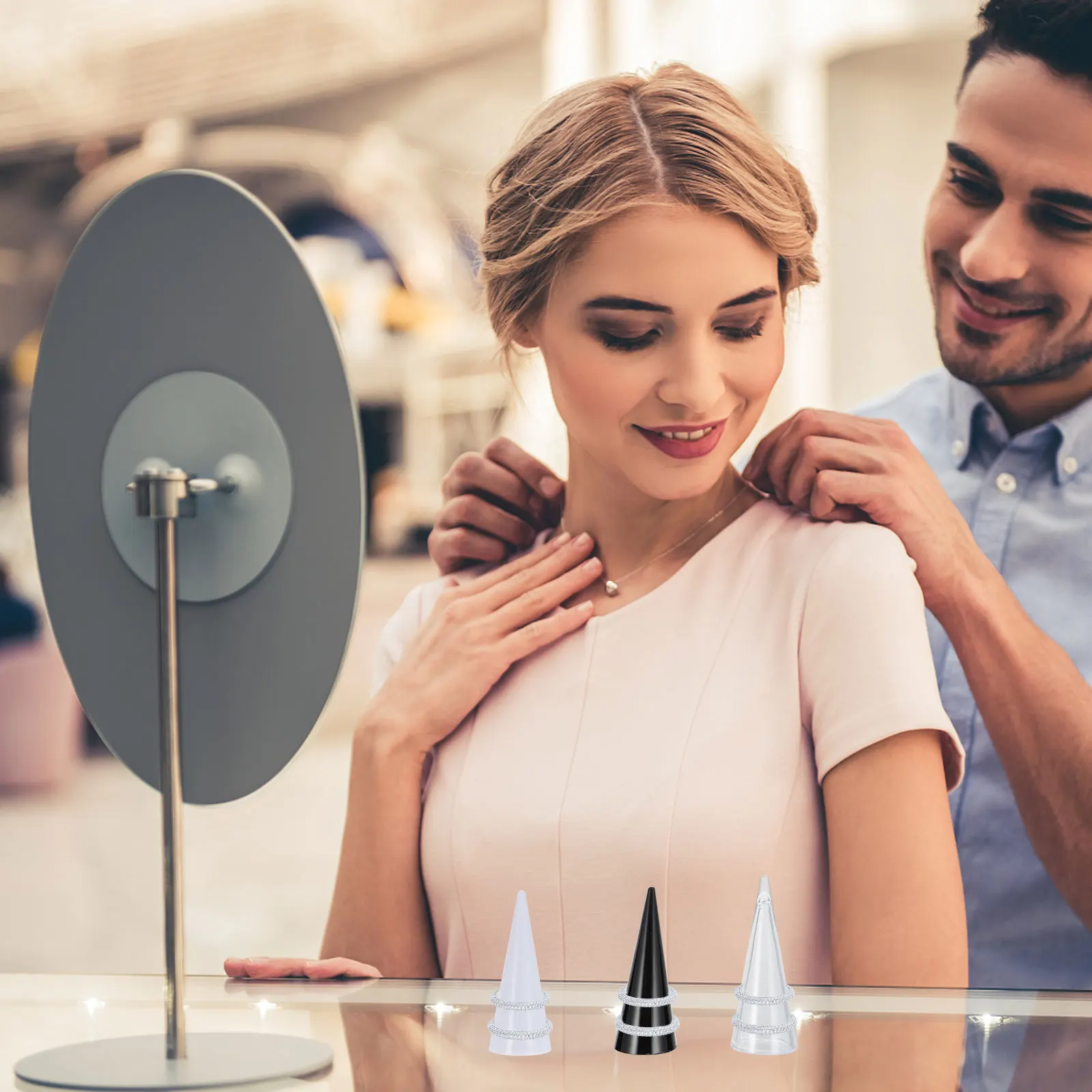 

12Pcs Ring Jewelry Holder Acrylic Cone Shaped Display Stand Store Countertop Finger Rings Organizer Acrylic Ring Holder