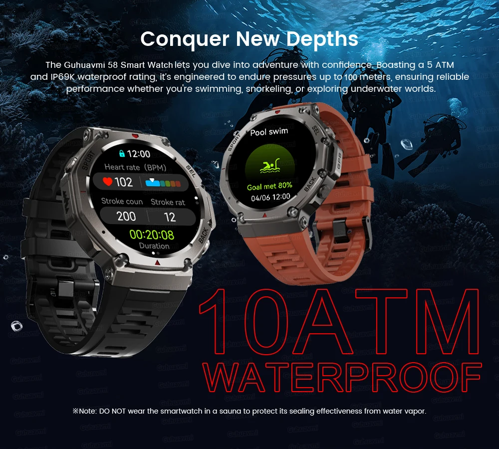 2025 New Military Bluetooth Call Smart Watch Built-in GPS Compass Barometric Altimeter 10ATM Waterproof Sports Smartwatches Men