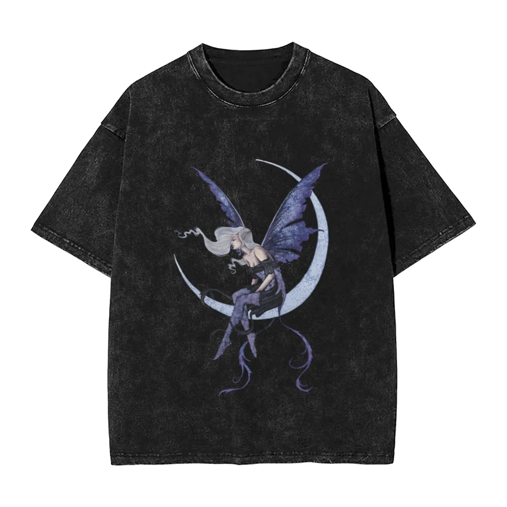 Moon Sprite  Unique Chic A T-Shirt Oversized Short Sleeve Men's Women's Cotton Tees Tops