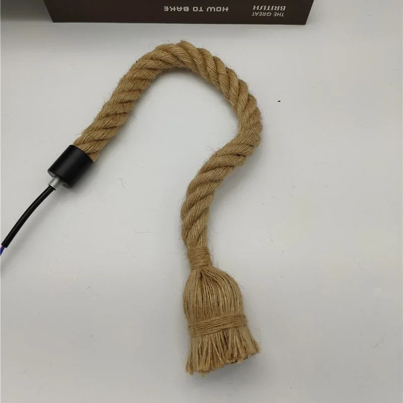 Hemp Rope Pendant Lights Vintage Lighting Fixture Retro Industrial Hanging Lamp for Living Room Kitchen Home Light Fixtures Deco