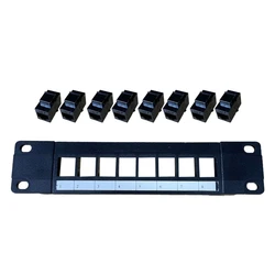 8/6 Port CAT6 RJ45 Through Coupler Patch Panel with Back Bar Wallmount or Rackmount Compatible with Cat6 UTP STP Cabling