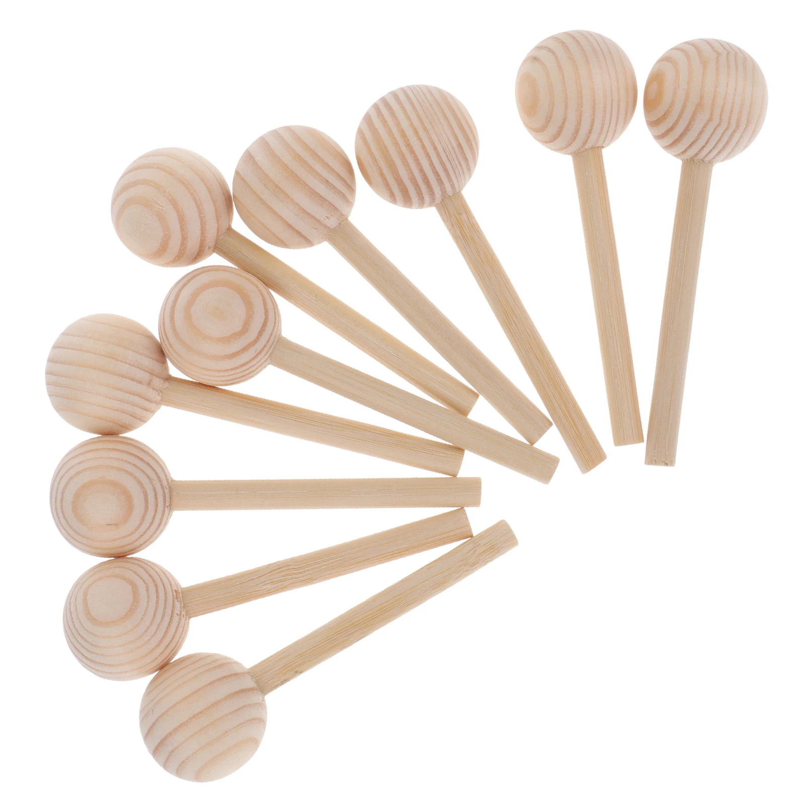 

10pcs Pine Wood Ball Rods Natural Craft For Diy Home Decor Wooden Bead Sticks Kids Art Projects Wood Diy Supplies Crafting