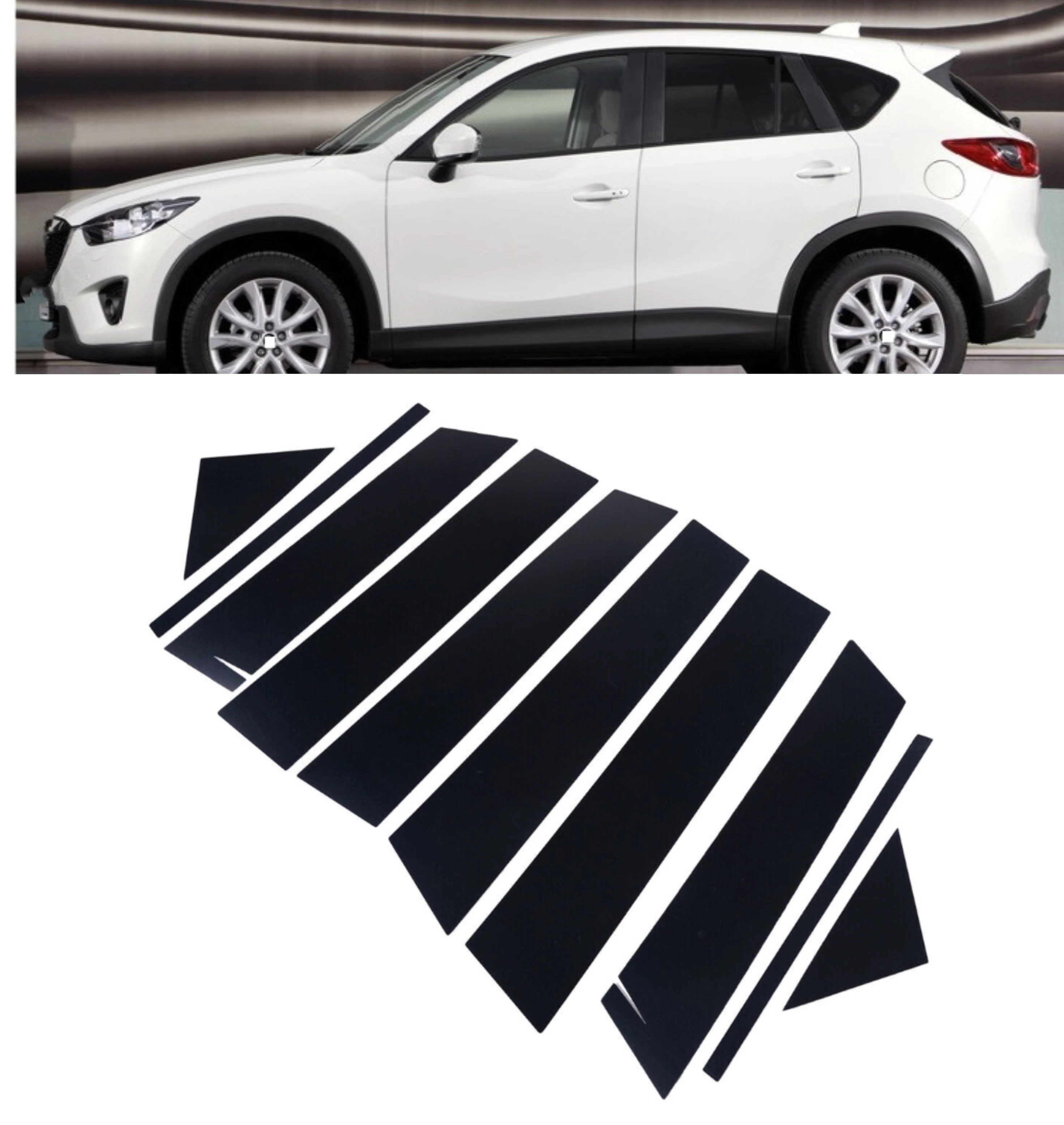 

10Pcs Car Door Window Pillar Posts Trim Covers Sticker For Mazda CX-5 CX5 2013 2014 2015