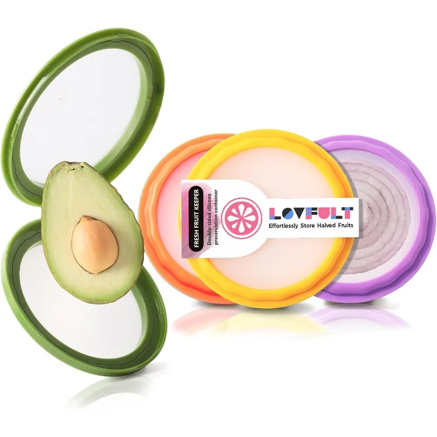 

Onion Storage and Avocado Saver 4Piece Set Silicone Fruit Storage Box Multifunctional and Perfect for Lemons Cheese Tomatoes Po