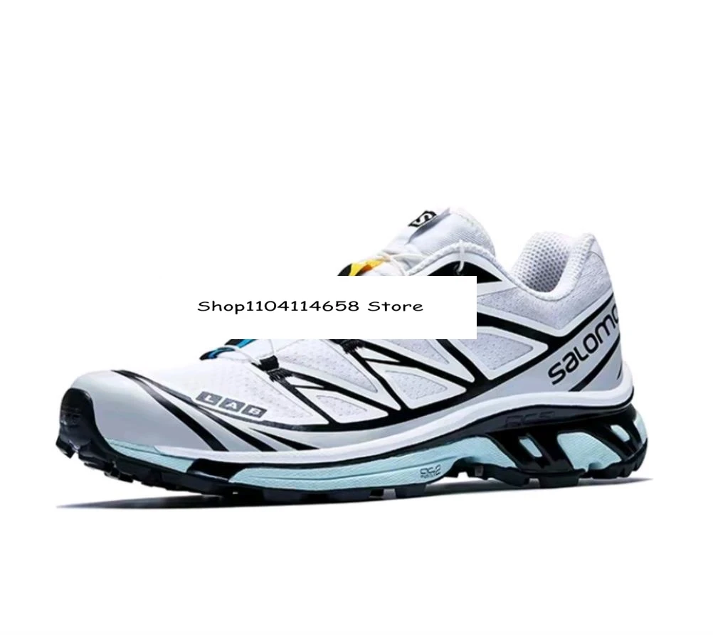 SALOMON XT-6 Outdoor trendy fabric anti slip wear-resistant breathable lightweight running shoes for men and women white blue