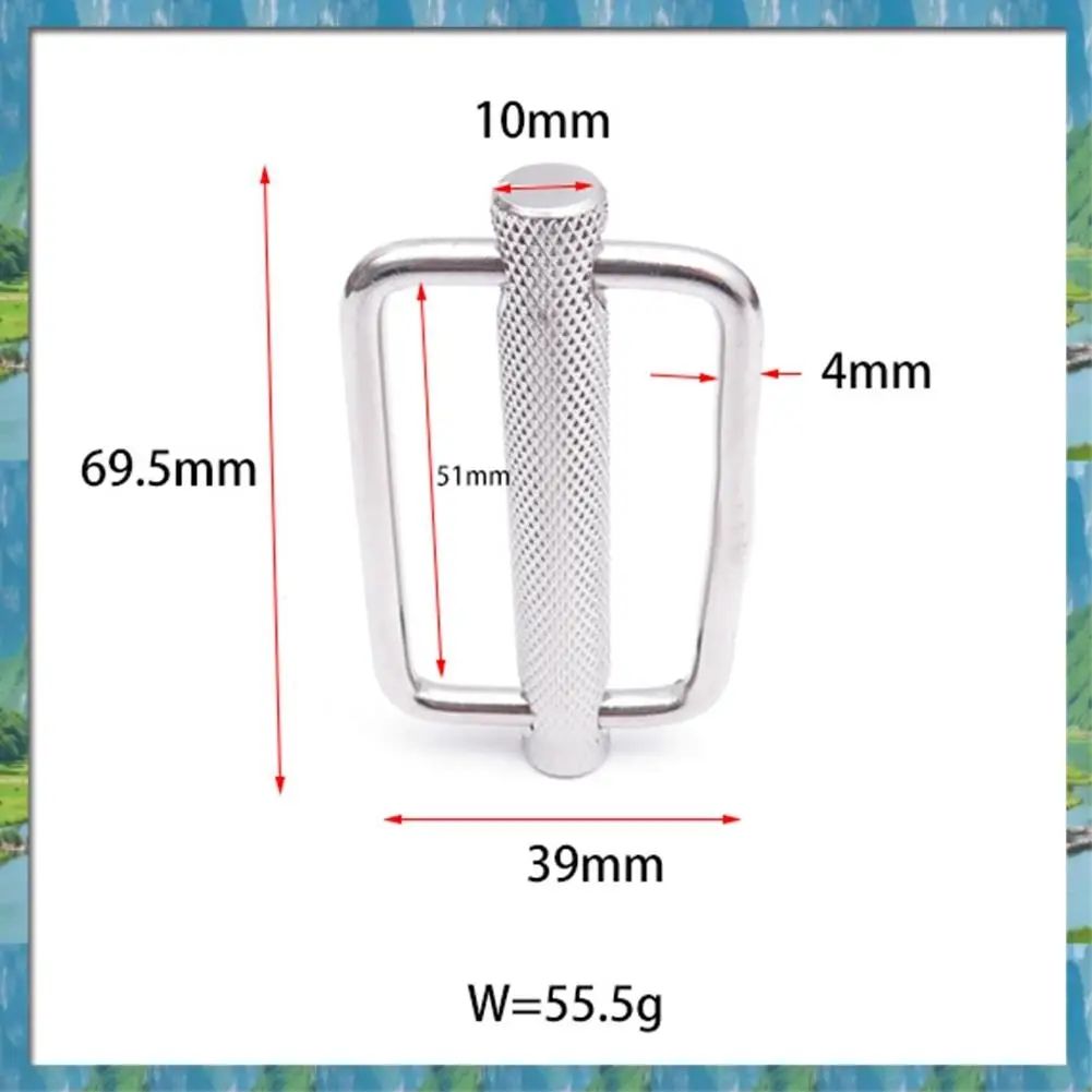 【Supernew】50Mm 316 Stainless Steel Slide Buckle Triglide Webbing Slider Strap Keeper For Harness Waist Strap Shoulder Strap Adju